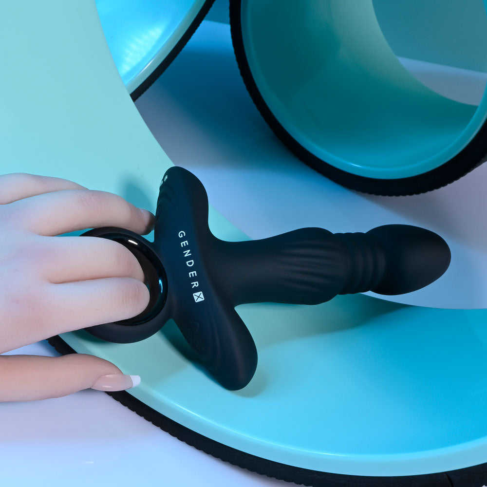 Gender X Slayer Black 20 Cm Usb Rechargeable Thrusting Vibrating Butt Plug