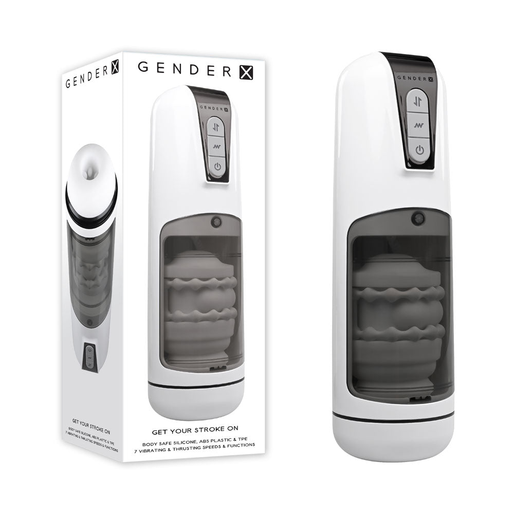 Gender X Get Your Stroke On Usb Rechargeable Thrusting & Vibrating Auto Masturbator