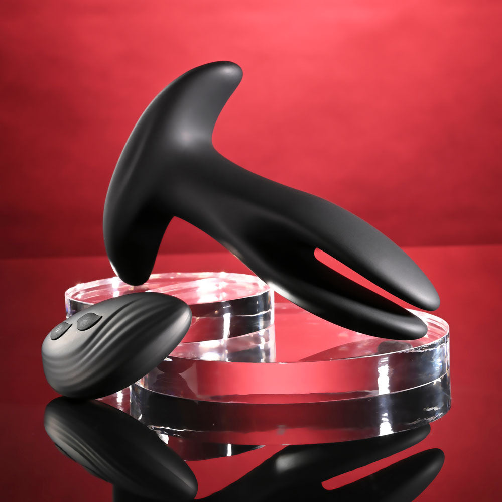 Gender X Spread The Love Black Usb Rechargeable Stretching Anal Plug With Wireless Remote