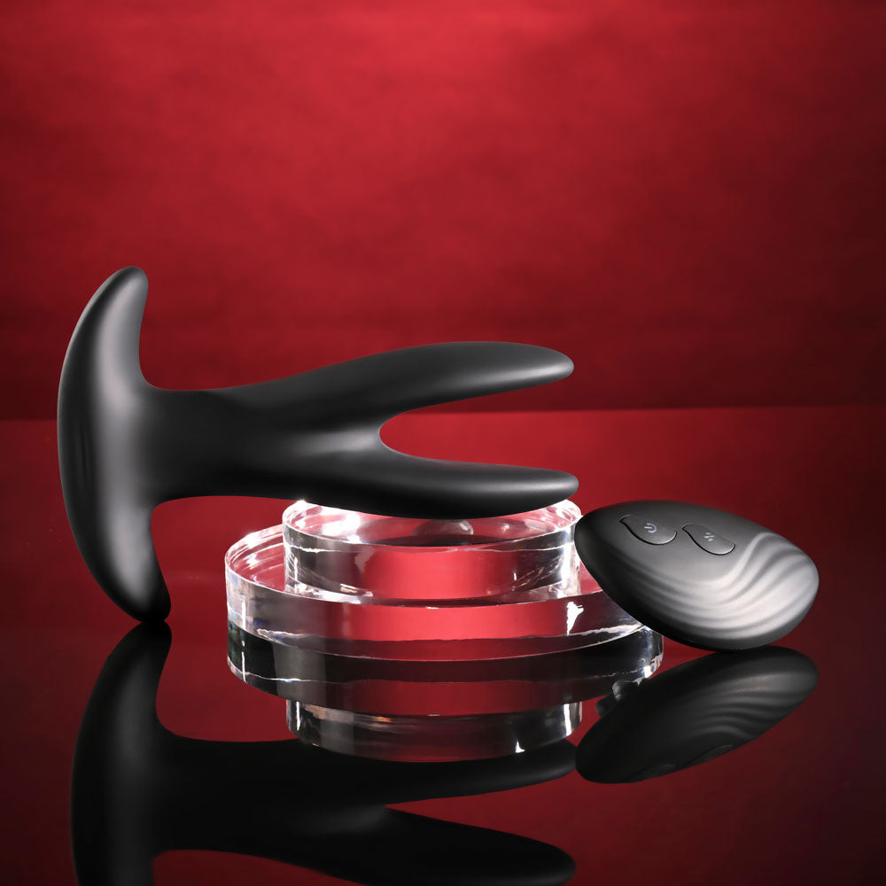 Gender X Spread The Love Black Usb Rechargeable Stretching Anal Plug With Wireless Remote