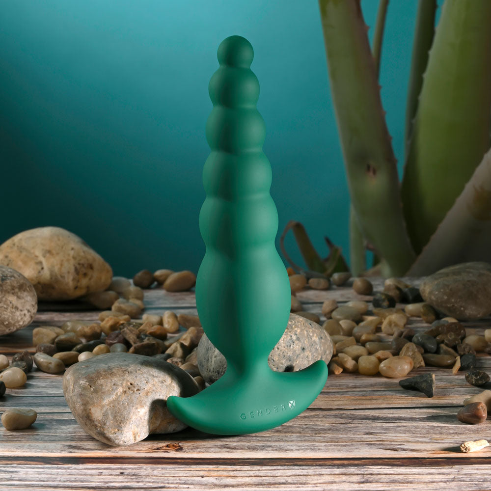 Gender X The Rattler Green 17 Cm Usb Rechargeable Vibrating And Twirling Anal Plug
