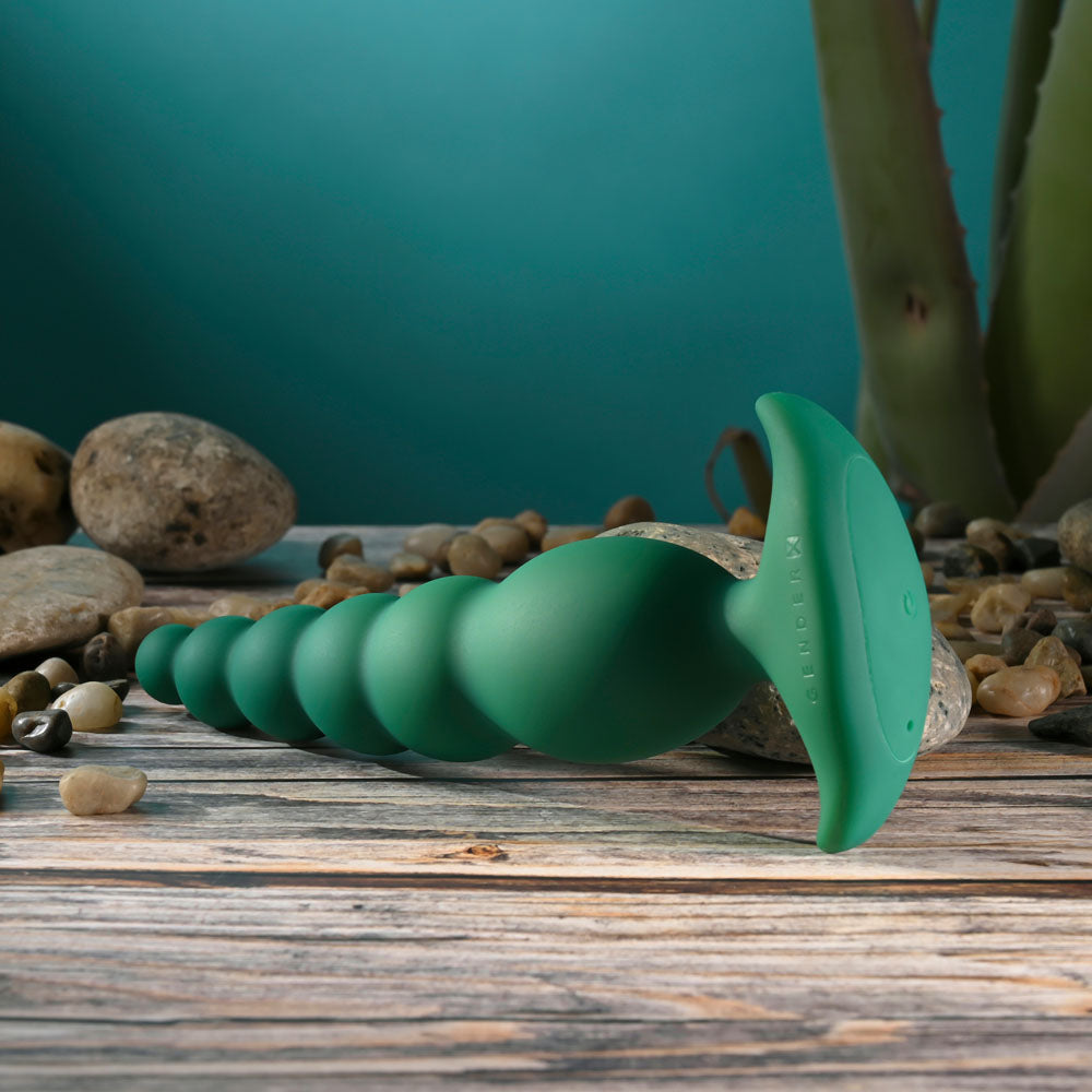 Gender X The Rattler Green 17 Cm Usb Rechargeable Vibrating And Twirling Anal Plug
