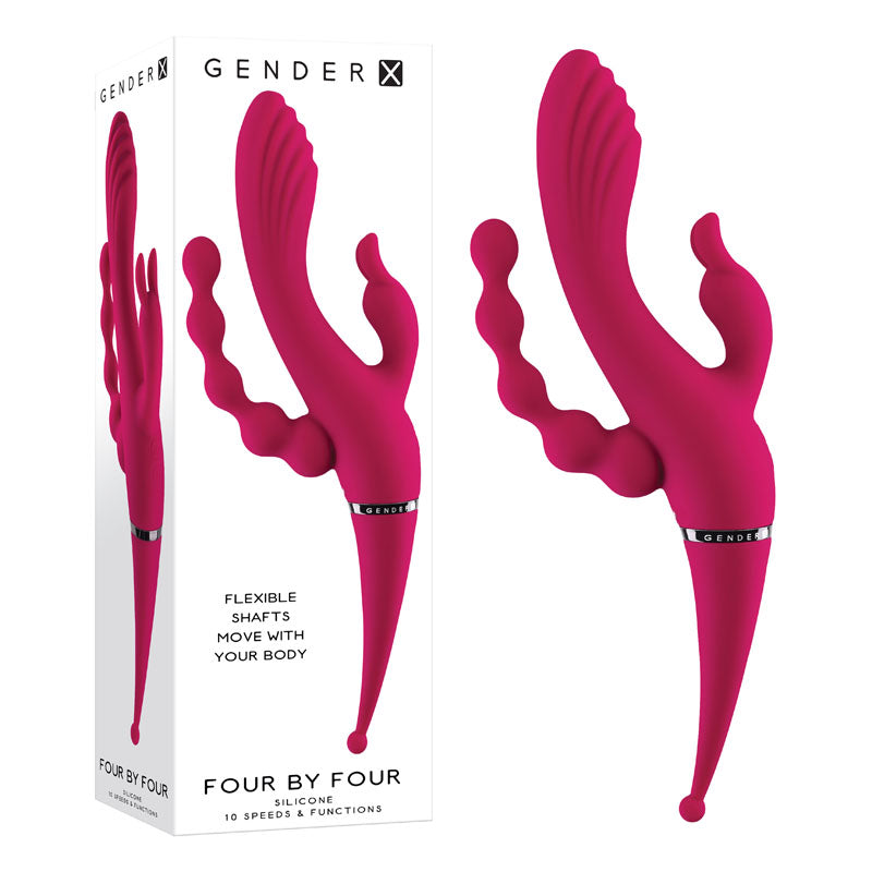 Gender X Four By Four Pink 27.5 Cm Usb Rechargeable Multi Vibrator