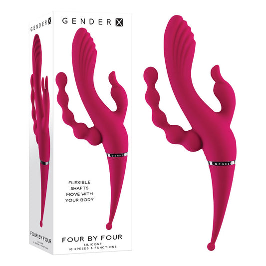 Gender X Four By Four Pink 27.5 Cm Usb Rechargeable Multi Vibrator