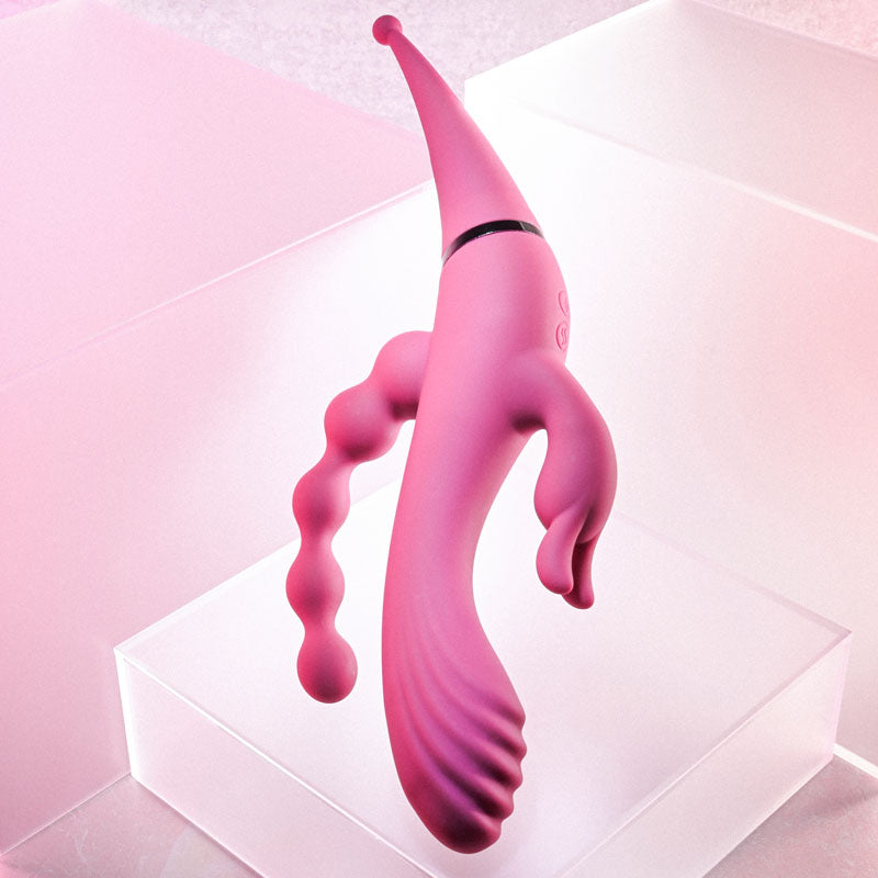 Gender X Four By Four Pink 27.5 Cm Usb Rechargeable Multi Vibrator