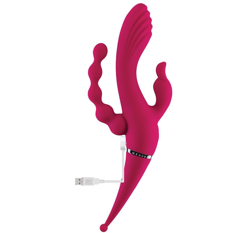 Gender X Four By Four Pink 27.5 Cm Usb Rechargeable Multi Vibrator