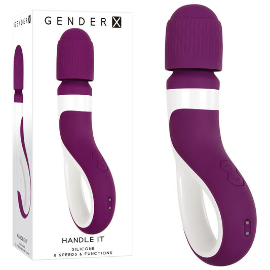 Gender X Handle It Purple/White Usb Rechargeable Massager Wand