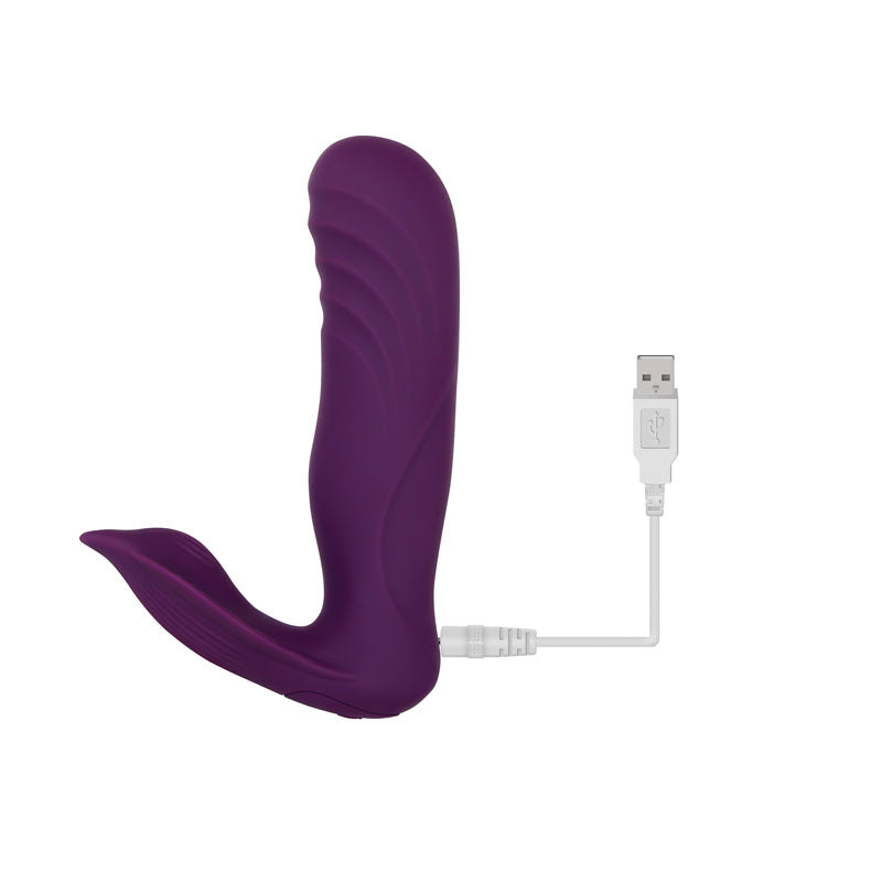 Gender X Velvet Hammer Purple Usb Rechargeable Wearable Vibe With Remote