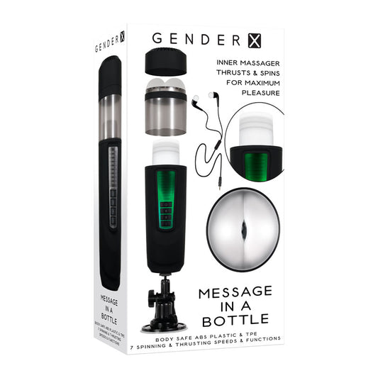 Gender X Message In A Bottle Usb Rechargeable Thrusting & Spinning Masturbator