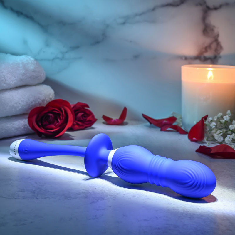 Gender X Play Ball Blue 25 Cm Usb Rechargeable Thrusting & Vibrating Orbs
