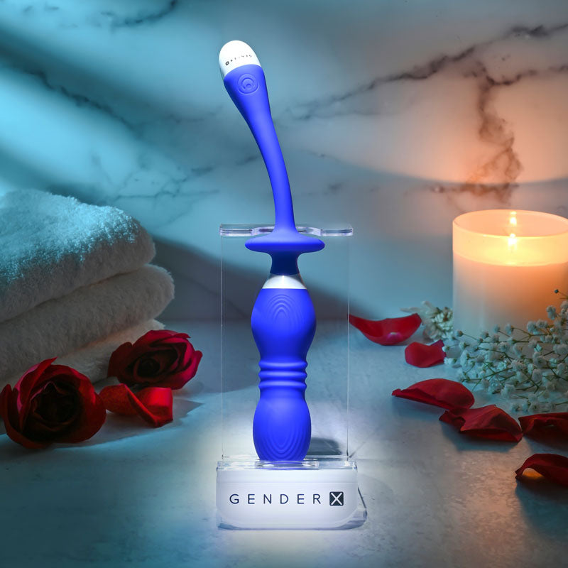 Gender X Play Ball Blue 25 Cm Usb Rechargeable Thrusting & Vibrating Orbs