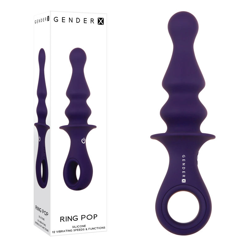 Gender X Ring Pop Dark Blue 15.2 Cm Usb Rechargeable Vibrating Anal Plug