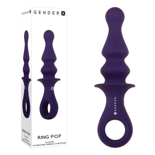 Gender X Ring Pop Dark Blue 15.2 Cm Usb Rechargeable Vibrating Anal Plug