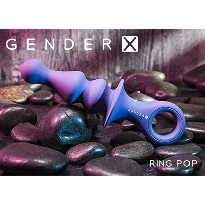 Gender X Ring Pop Dark Blue 15.2 Cm Usb Rechargeable Vibrating Anal Plug
