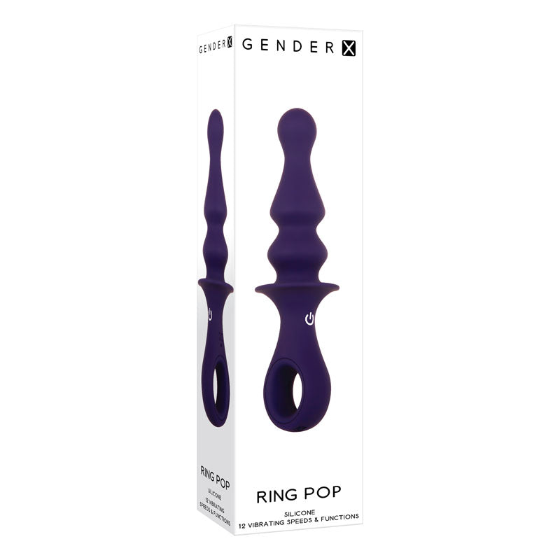 Gender X Ring Pop Dark Blue 15.2 Cm Usb Rechargeable Vibrating Anal Plug