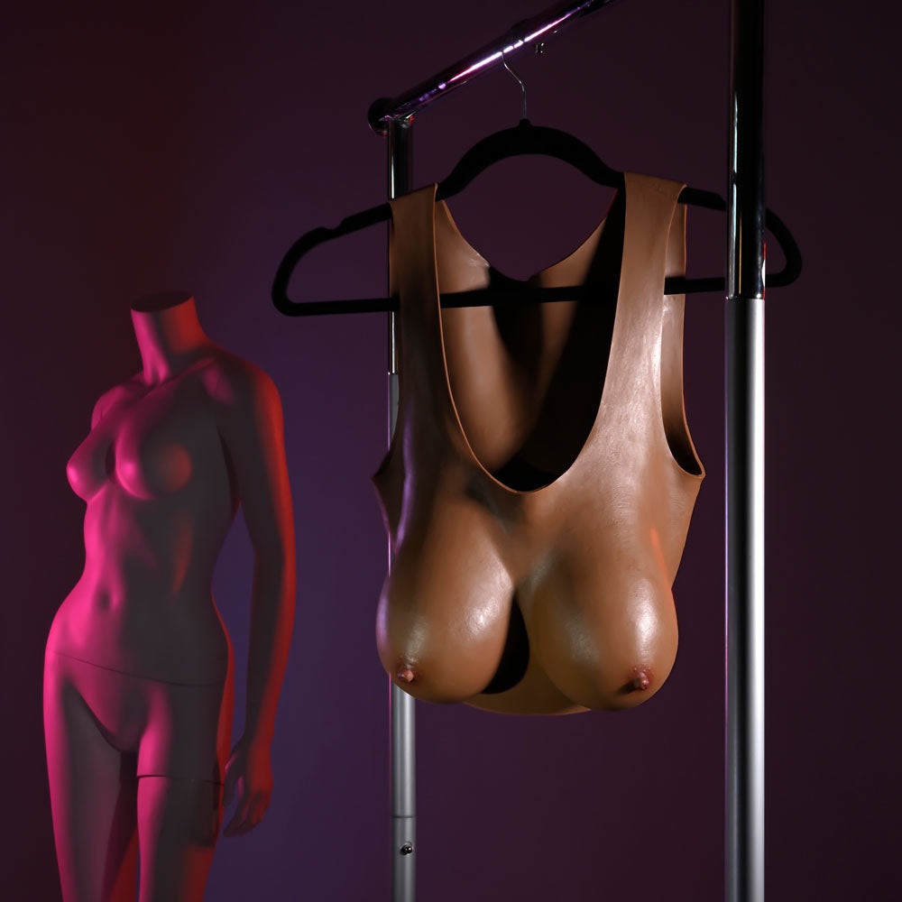 Gender X Undergarments Plate D Cup Dark Brown Wearable Breasts D Cup Size