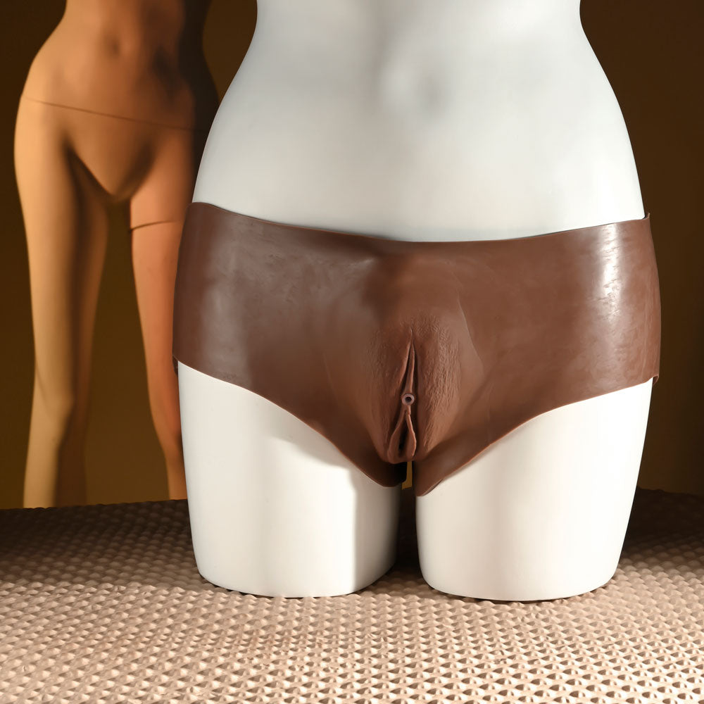 Gender X Undergarments Briefs Dark Brown Wearable Vagina Briefs
