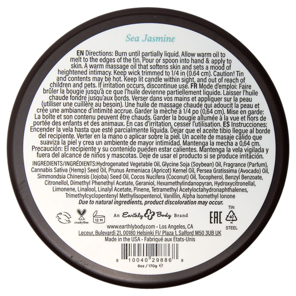 Eb Aphrodisiac Massage Candle Sea Jasmine Sea Jasmine Scented Massage Candle 170 G
