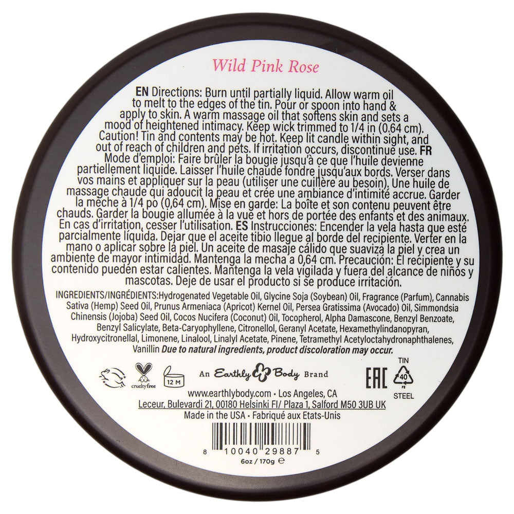Eb Aphrodisiac Massage Candle Wild Pink Rose Wild Pink Rose Scented Massage Candle 170 G