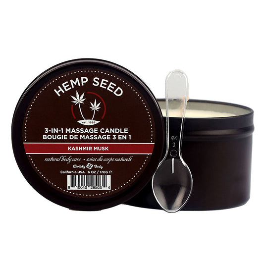 Hemp Seed 3 In 1 Massage Candle Kashmir Musk (Brandy, Magnolia & Vanilla Musk) 170 G