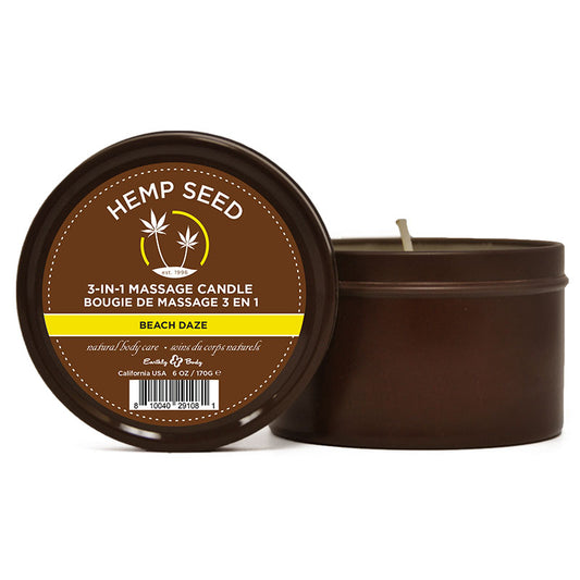 Hemp Seed 3 In 1 Massage Candle Beach Daze (Coconut & Pineapple) Scented 170 G