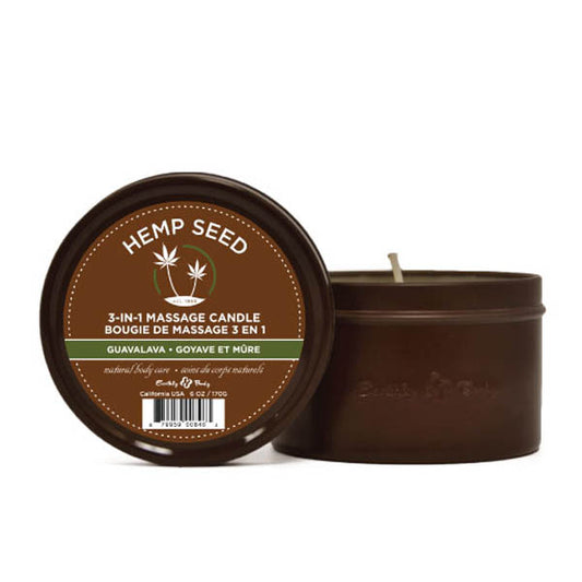 Hemp Seed 3 In 1 Massage Candle Guavalava (Guava & Blackberry) 170 G