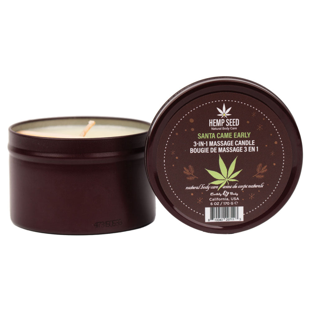 Hemp Seed 3 In 1 Massage Candle Santa Came Early Honey, Cinnamon, Maple 170 G