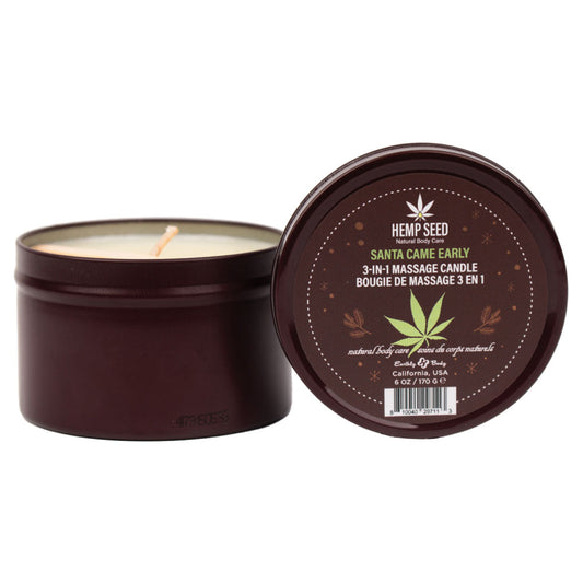 Hemp Seed 3 In 1 Massage Candle Santa Came Early Honey, Cinnamon, Maple 170 G