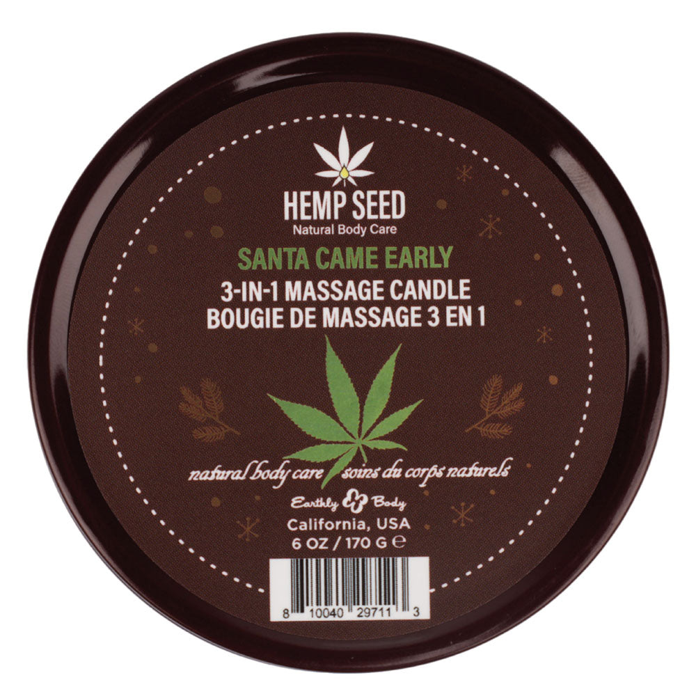 Hemp Seed 3 In 1 Massage Candle Santa Came Early Honey, Cinnamon, Maple 170 G