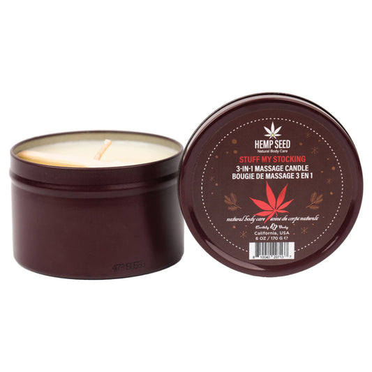 Hemp Seed 3 In 1 Massage Candle Stuff My Stocking Pomegranate, Charred Firewood, Brown Sugar 170 G