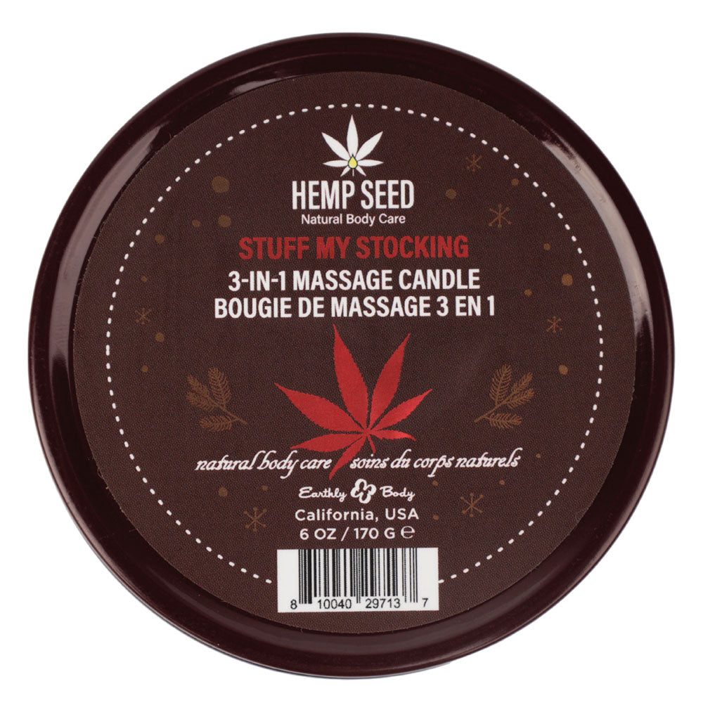 Hemp Seed 3 In 1 Massage Candle Stuff My Stocking Pomegranate, Charred Firewood, Brown Sugar 170 G