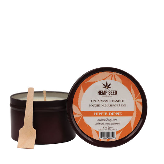 Hemp Seed 3 In 1 Massage Candle Hippie Dippie (Toasted Coconut, Sparkling Cashmere, Sandalwood) 170 G