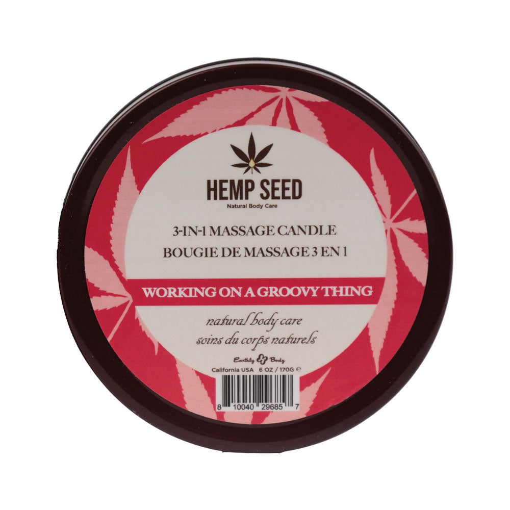 Hemp Seed 3 In 1 Massage Candle Working On A Groovy Thing (Wild Berries, Night Blooming Jasmine, Warm Amber) 170 G