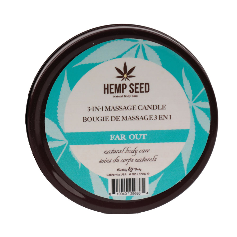 Hemp Seed 3 In 1 Massage Candle Far Out (Blue Citron, Fresh Spring Water, Rose Buds) 170 G