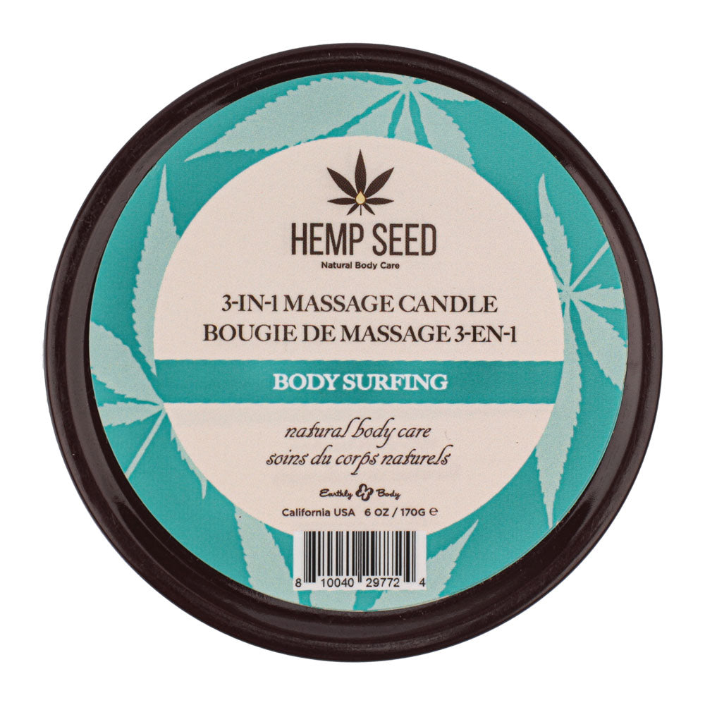 Hemp Seed 3 In 1 Massage Candle Body Surfing (Aquatic Notes, Magnolia, Solar Florals) Scented 170 G