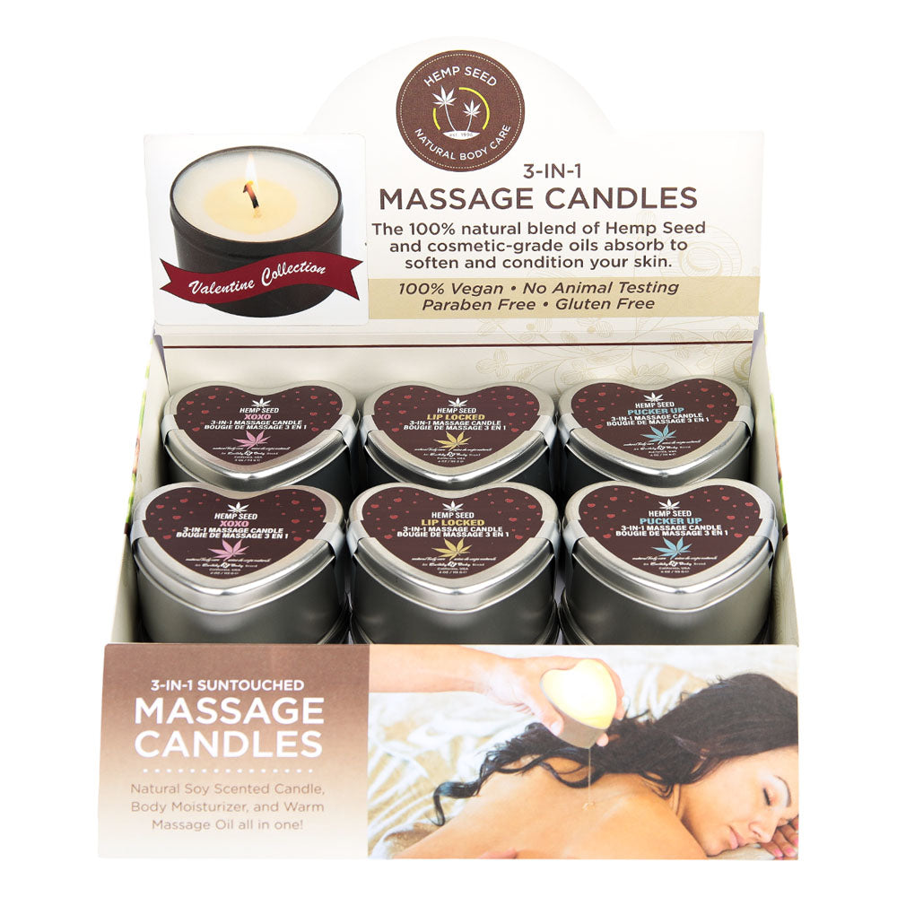 Eb Hemp Seed Lovers Heart Candle Display Counter Display Of 12 And Tester