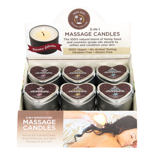 Eb Hemp Seed Lovers Heart Candle Display Counter Display Of 12 And Tester