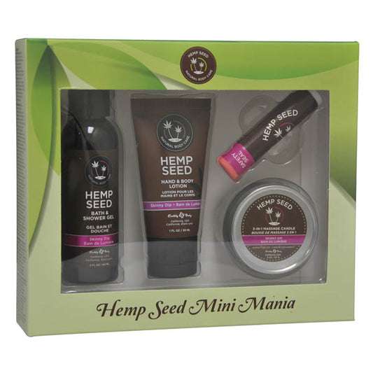 Hemp Seed Mini Mania Skinny Dip (Vanilla & Fairy Floss) Scented Lotion Kit 4 Piece Set
