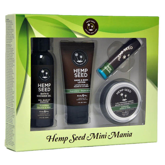 Hemp Seed Mini Mania Guavalava (Guava & Blackberry) Scented Lotion Kit 4 Piece Set