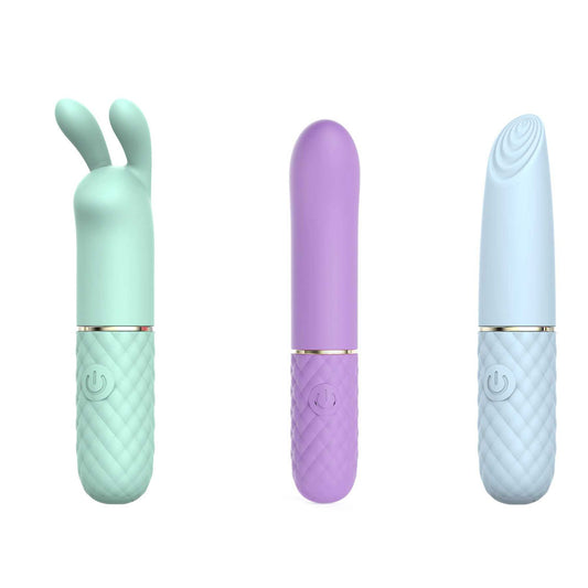 Adam & Eve Triple Pleasures Coloured Usb Rechargeable Vibrators Set Of 3