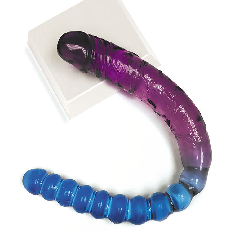 Shades 17'' Jelly Tpr Double Dong Violet/Blue 44 Cm Double Dong