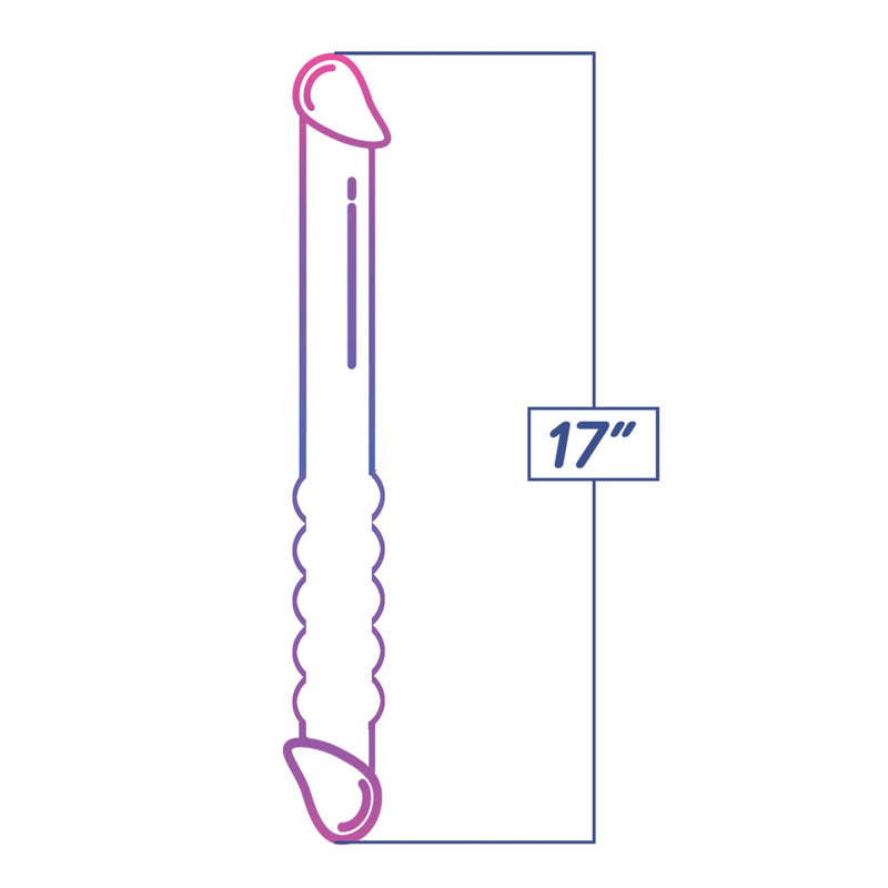 Shades 17'' Jelly Tpr Double Dong Violet/Blue 44 Cm Double Dong