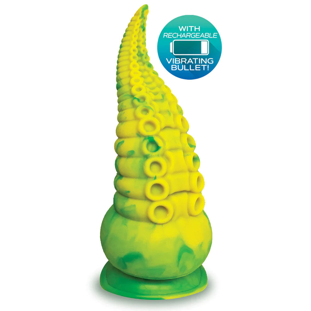 Alien Nation Octopod Yellow/Green 22.9 Cm Usb Rechargeable Vibrating Fantasy Dong