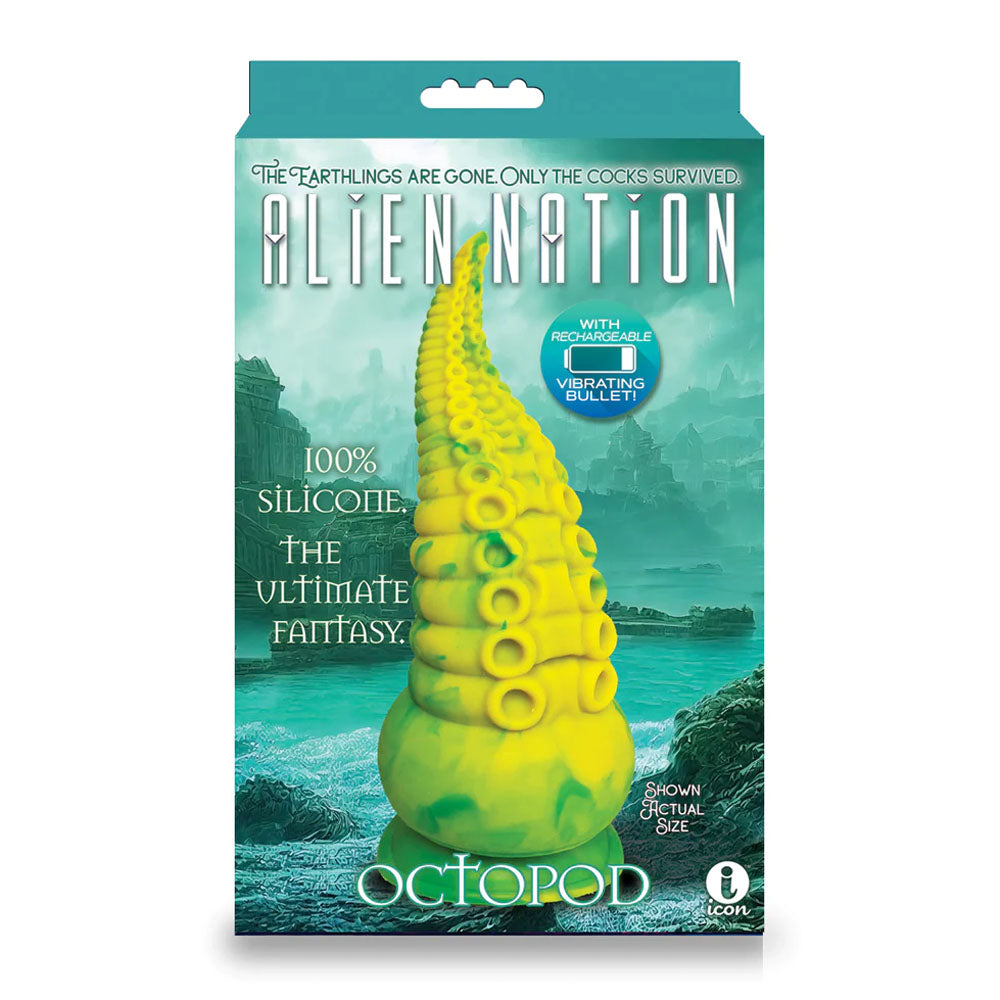 Alien Nation Octopod Yellow/Green 22.9 Cm Usb Rechargeable Vibrating Fantasy Dong