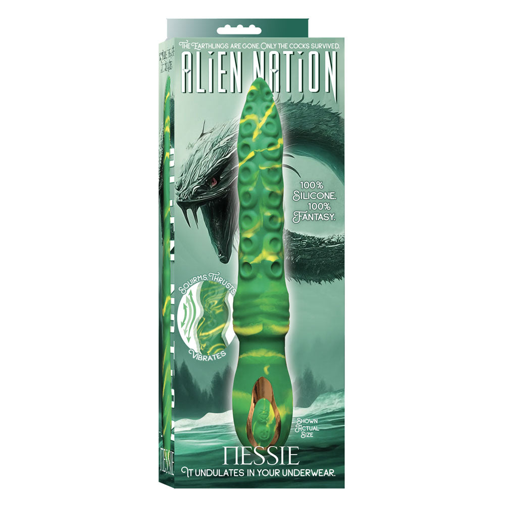 Alien Nation Nessie Green/Yellow Usb Rechargeable Squirming Fantasy Tentacle Vibrator