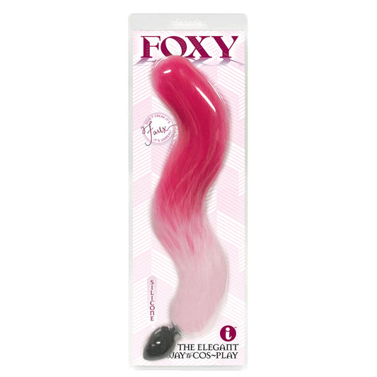 Foxy Fox Tail Silicone Butt Plug Pink Gradient 46 Cm Tail