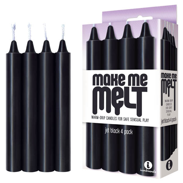 Make Me Melt Drip Candles Black Jet Black Drip Candles 4 Pack