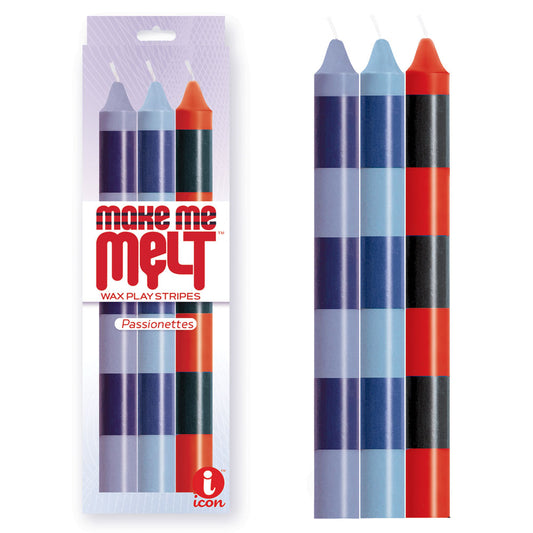 The 9's Make Me Melt Drip Candle 3 Pk, Passionettes Passion Coloured Drip Candles 3 Pack