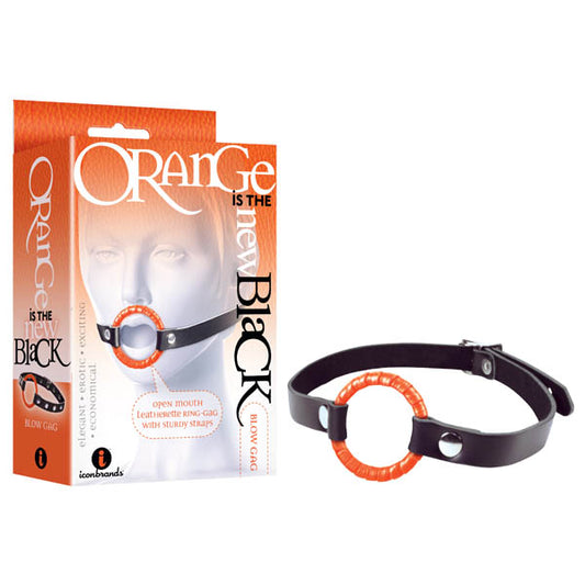 Orange Is The New Black Blow Gag Black/Orange Open Mouth Gag