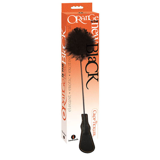 The 9's Orange Is The New Black, Riding Crop & Tickler Black Feather Crop